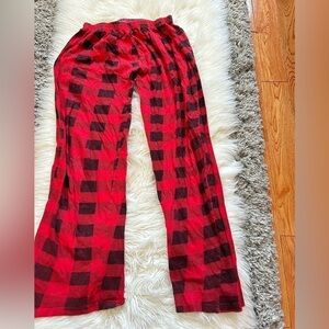 Red & black plaid pj pants